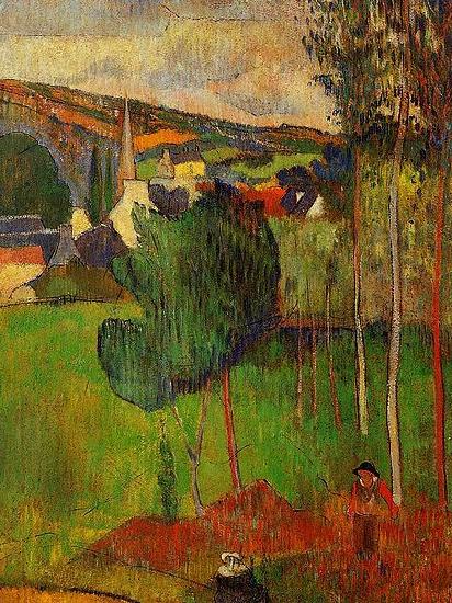 Paul Gauguin View of Pont-Aven from Lezaven